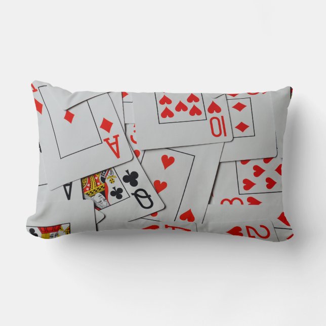 Cojín Lumbar Cubierta De Cartas De Juego Dispuestas, (Anverso)