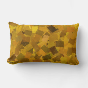 Cojín Lumbar Cubismo Amarillo Marrón Verde Patrón Abstracto
