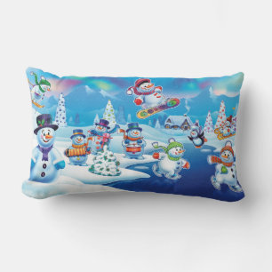 Cojín Lumbar Cuchillo de snowmen de invierno