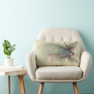 Cojín Lumbar Cuento de hadas japonés vintage, La doncella de la