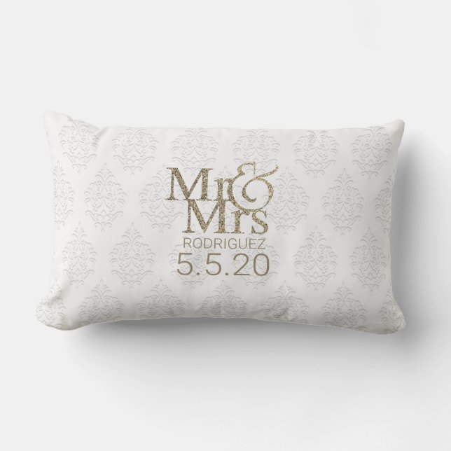 Cojín Lumbar Cuento de Hadas Real Sr. y Sra. (Anverso)