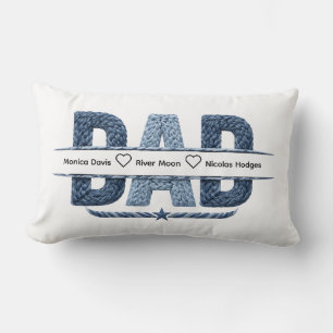Cojín Lumbar Cuerda Náutica Personalizada para Papá con Monogra