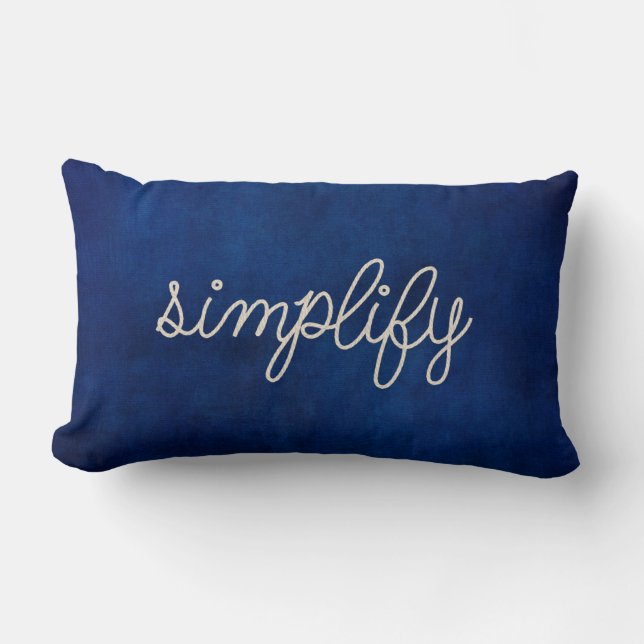 Cojín Lumbar cuerda para simplificar el texto en azul (Anverso)