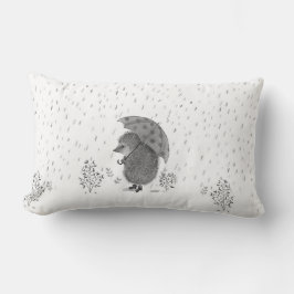 Cojín Lumbar Cuidada acuarela Hedgehog Rainy Day Whimsical