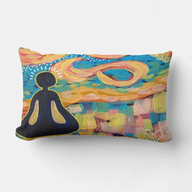 Cojín Lumbar Cuidado con la meditación Yoga Art Pillow (Anverso)