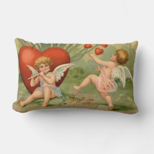 Cojín Lumbar Cupidos del Amor Antiguo Vintage de San Valentín