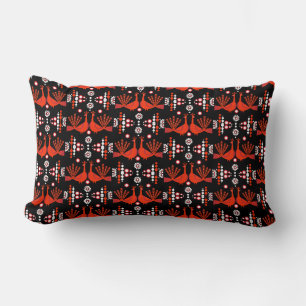 Cojín Lumbar Cushion de arte folclórico Peafowl Peacock