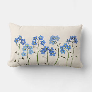 Cojín Lumbar Cushion de flores naturales azul preso olvido-me-n