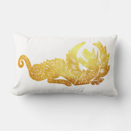Cojín Lumbar Cushion lumbar del dragón dorado 33 x 53 cm