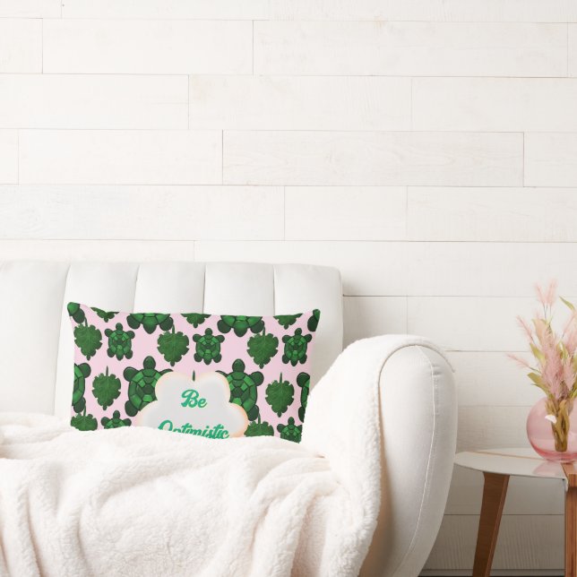 Cojín Lumbar Custom Cute Turtle Leaves Seamless Pattern,  (Sofá)