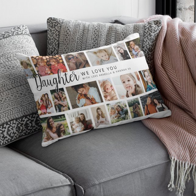 Cojín Lumbar Custom Daughter 18 Photo Collage (Subido por el creador)
