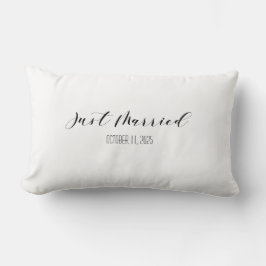 Cojín Lumbar Custom Just Married Wedding Pillow Names & Date