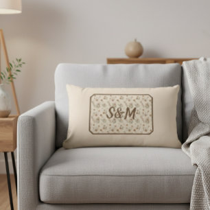 Cojín Lumbar Customized initial decorative pillow, Botanical