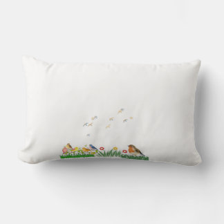 Cojín Lumbar Cute Birds & Wildflowers Cushion | Colorful Bird G