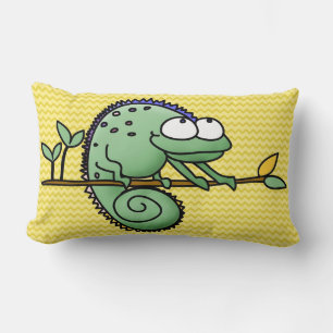 Cojín Lumbar Cute divertido camaleón dibujo lagarto verde