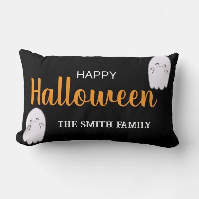Cojín Lumbar Cute Ghost Halloween (Anverso)