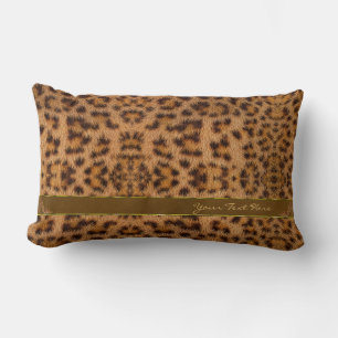 Cojín Lumbar Cute Girly Patrón de Jaguar Animal Print & Stilett
