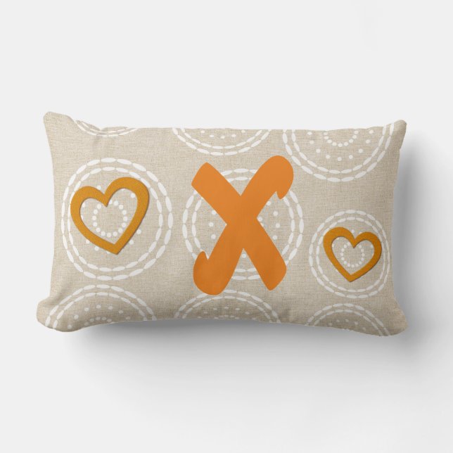 Cojín Lumbar Cute Monogramed Linen Look (Anverso)