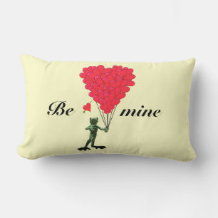 Cojín Lumbar Cute romántico niños sapo valentinas amor corazón