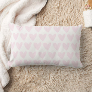 Cojín Lumbar Cute Rubor Pink Hearts Pattern Chicas Nursery