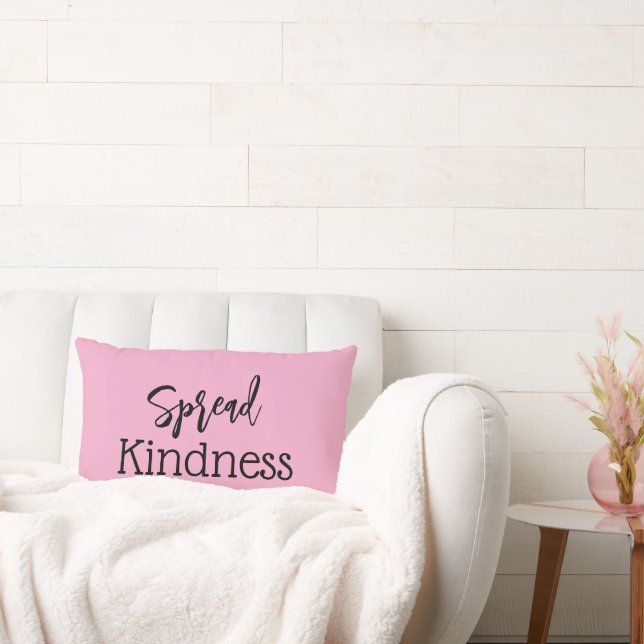 Cojín Lumbar Cute Spread Kindness Baby Pink Throw Pillow (Sofá)