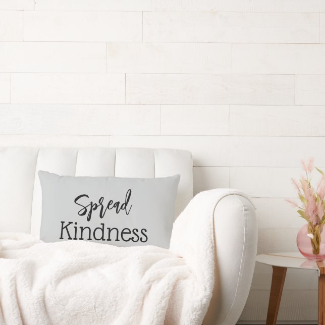 Cojín Lumbar Cute Spread Kindness Grey Throw Pillow (Sofá)