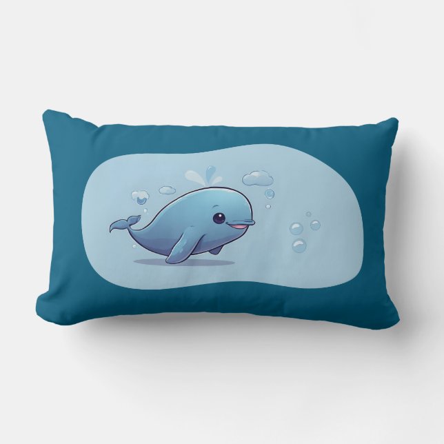 Cojín Lumbar Cute Whale (Anverso)
