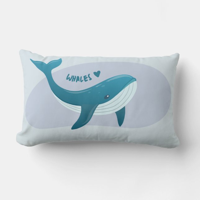 Cojín Lumbar Cute Whale (Anverso)