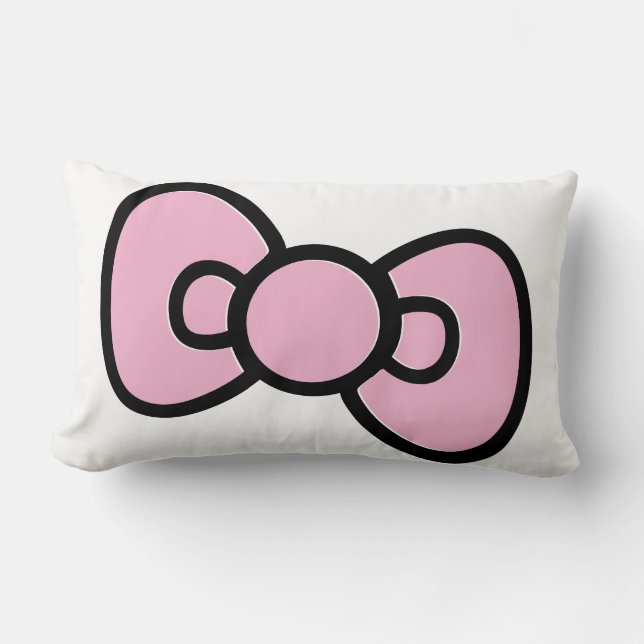 Cojín Lumbar Cuto rosado Bow Whimsical (Anverso)