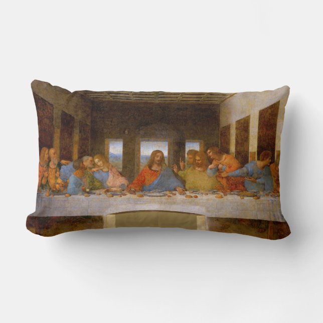 Cojín Lumbar Da Vinci Último Bella Artes de la Cena (Anverso)