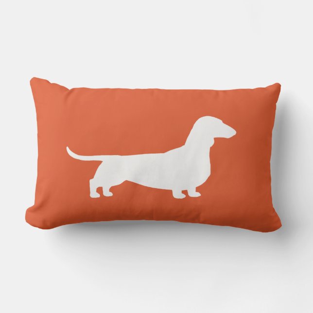Cojín Lumbar Dachshund Silhouette - Perro haitiano corto (Anverso)