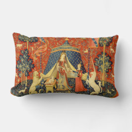 Cojín Lumbar Dama y Unicornio Tapiz Medieval: Arte Francés