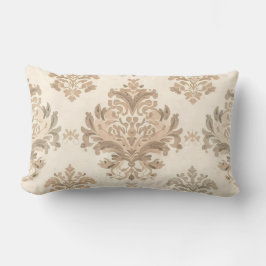 Cojín Lumbar Damasceno Antiguo Elegante Beige Casa de Campo Fra