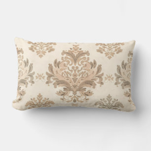 Cojín Lumbar Damasceno Antiguo Elegante Beige Casa de Campo Fra