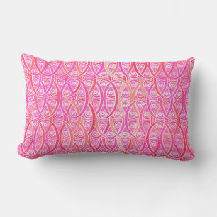 Cojín Lumbar Damasco arabesco - tonos rosa coral
