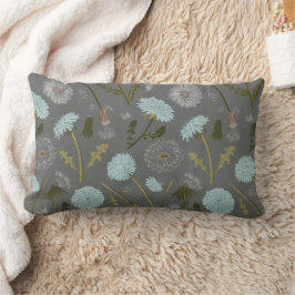 Cojín Lumbar Dandelion Flowers Blue Gray