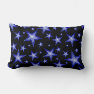 Cojín Lumbar Dark Blue Stars negro impreso azul lumbar espalda