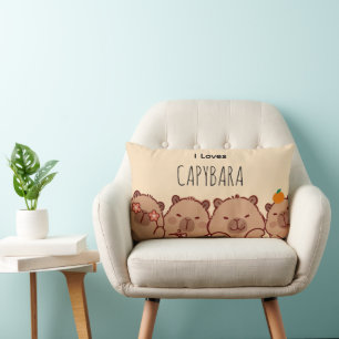 Cojín lumbar de Capibaras tiernos