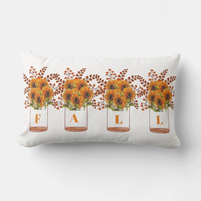 cojín lumbar de girasoles de otoño (Anverso)