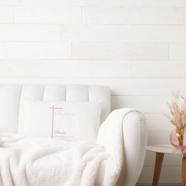 Cojín Lumbar De padrina sobre bautismo Chica personalizado (Sofá)