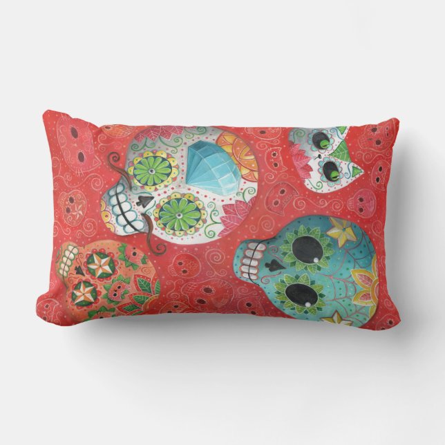 Cojín Lumbar De tres días de los cráneos muertos (Anverso)