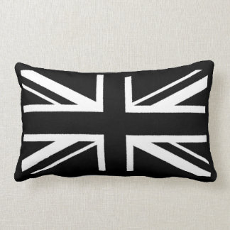 Cojín Lumbar ~ de Union Jack blanco y negro