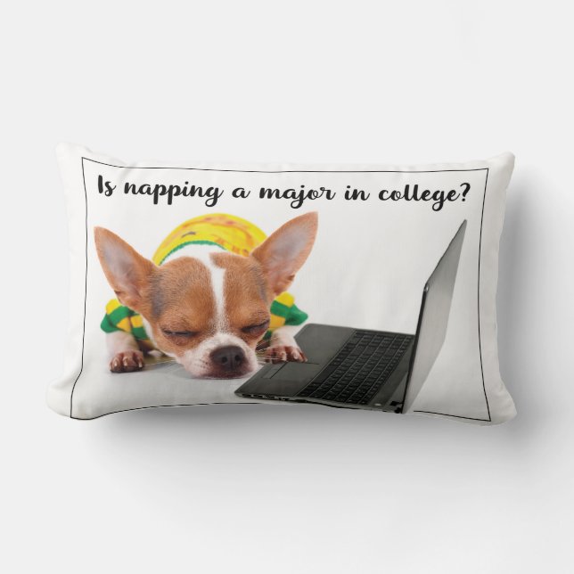 Cojín Lumbar De vuelta a la escuela, divertida perra rapeada en (Anverso)