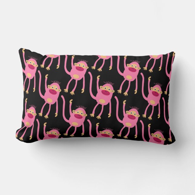 Cojín Lumbar De Vuelta A La Escuela, Pequeño Mono (Anverso)