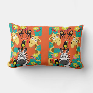 Cojín Lumbar Decoración de animales de la selva de vivero