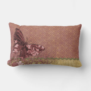 Cojín Lumbar Decoración de cosecha de mariposa