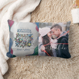 Cojín Lumbar Decoración de fotos para 10º Aniversario de Boda A