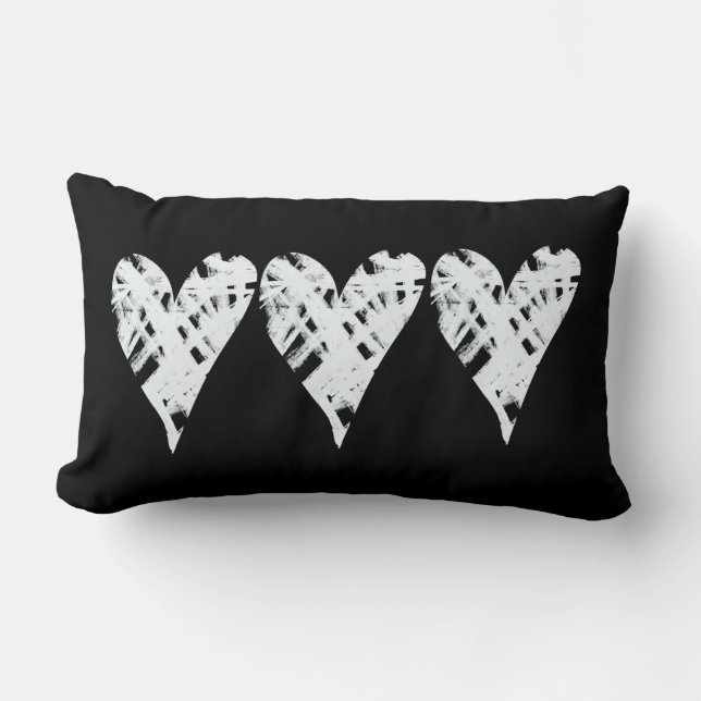 Cojín Lumbar decoración moderna en blanco y negro (Anverso)