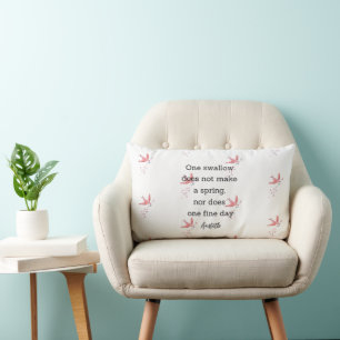 Cojín Lumbar Decoración para hogar con cita de Aristóteles en p