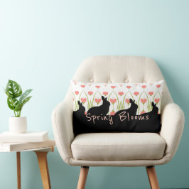 Cojín Lumbar Decoración Primaveral Con Bunnies